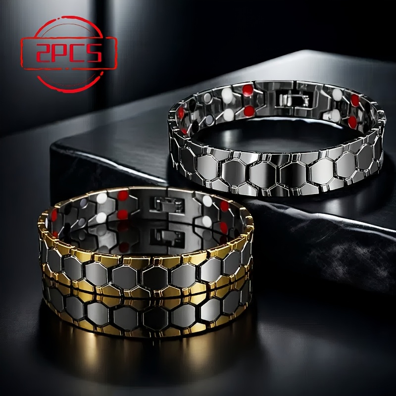 Stylish Multicolored Diamond Shaped Men's Bracelets Set